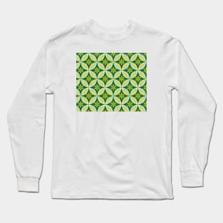 Green Floral Pattern Long Sleeve T-Shirt